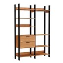 Ver imagem 2 de Guarda Roupa Closet Industrial Modulado 2 Peças 145,4cm 100% MDF Marrom/Freijó/Preto Fosco