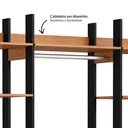 Ver imagem 5 de Guarda Roupa Closet Industrial Modulado 2 Peças 145,4cm 100% MDF Marrom/Freijó/Preto Fosco