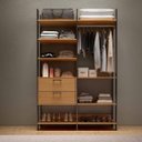 Ver imagem 1 de Guarda Roupa Closet Industrial Modulado 2 Peças 145,4cm 100% MDF
