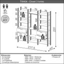 Ver imagem 4 de Guarda Roupa Closet Industrial Modulado 3 Peças 4 Gavetas 217,2cm 100% MDF  