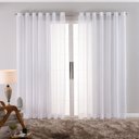 Ver imagem 1 de Cortina Linho de Gaze Branca 280x230cm para Varão Fastlar Cortina para Varão