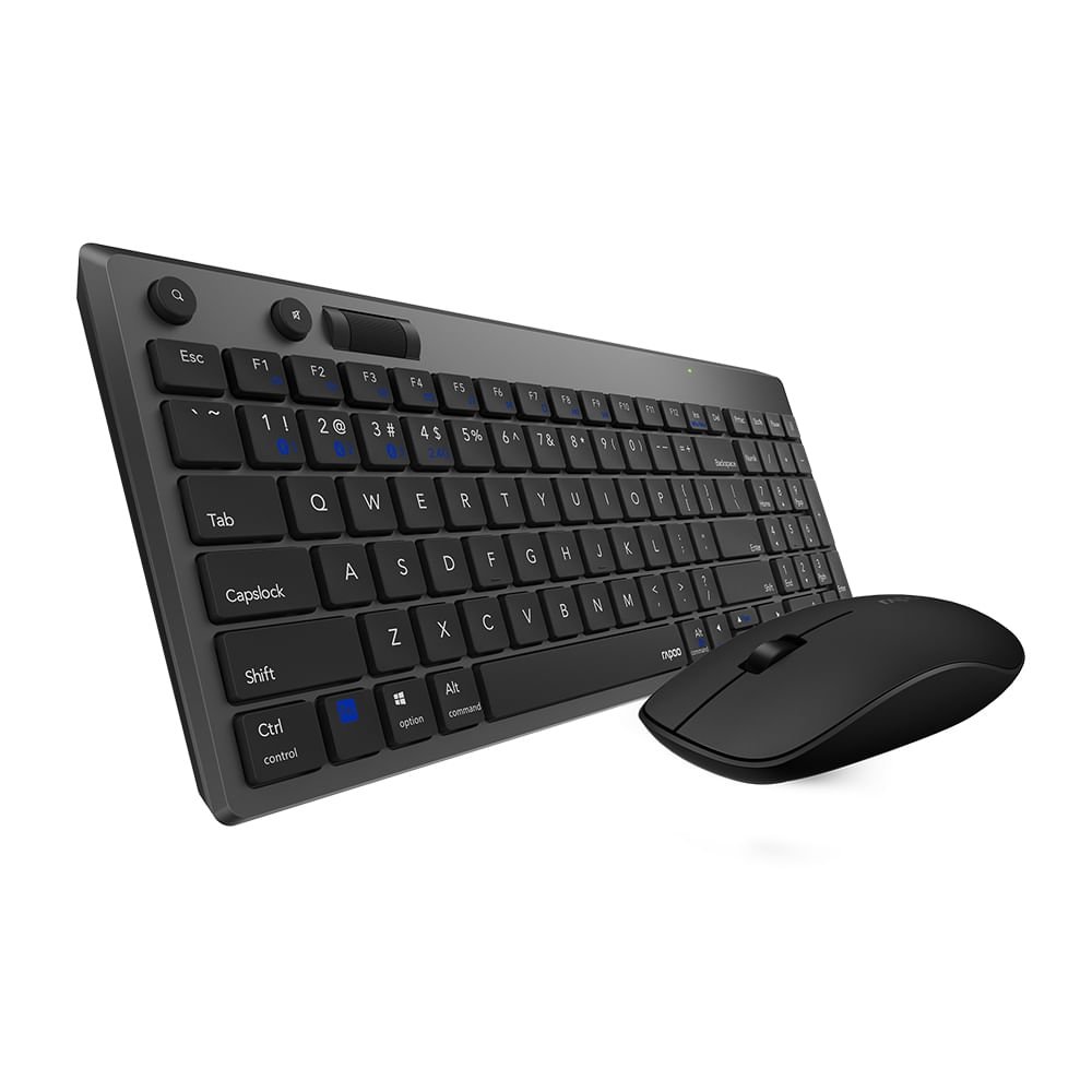 Combo Rapoo Teclado e Mouse sem Fio 2.4 ghz Black 5 Anos de Garantia Pilha Inclusa 8050T - RA003OUT  - 3