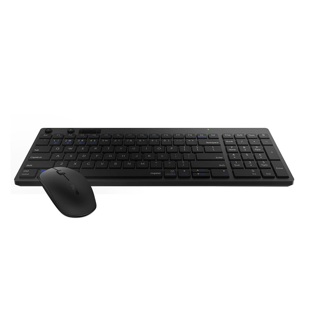 Combo Rapoo Teclado e Mouse sem Fio 2.4 ghz Black 5 Anos de Garantia Pilha Inclusa 8050T - RA003OUT  - 5