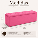 Ver imagem 3 de Recamier Bau Estofado Casal King Padrão Anita 195 cm Veludo