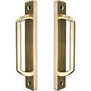 Ver imagem 1 de Puxador Duplo Colonial Porta Correr Madeira Rústico 148mm London Dourado