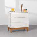 Ver imagem 5 de Kit Quarto Theo com Pés Square Mel - Berço + Cômoda 3 Gavetas + Guarda-Roupa 3 Portas - Branco Abra