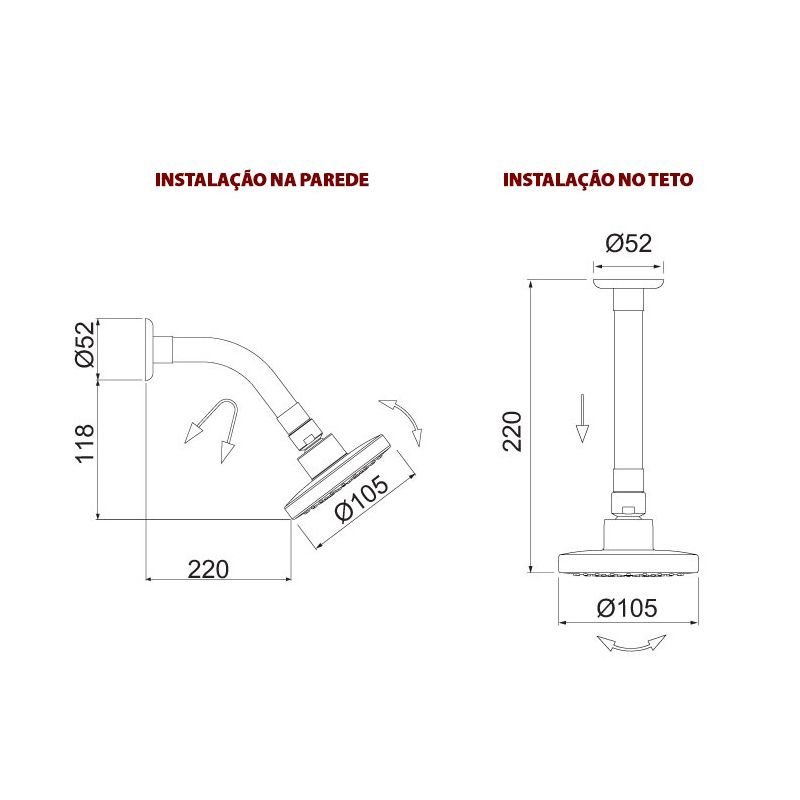 Ducha Lorenzetti Loren Flex 7029 B16 com Cano Flexível de Parede / Teto Preto - 4