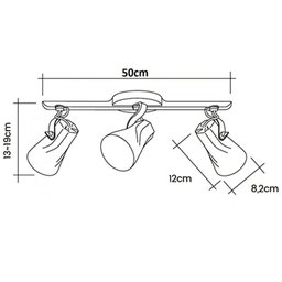 Spot Trilho Triplo Octa 3 Sobrepor Direcionável E-27 Preto Cobre - 3