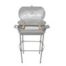 Churrasqueira Alumínio Fundido a Bafo Prata Pé e Suporte - 1