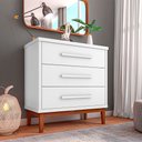 Ver imagem 2 de Cômoda para Quarto Moderna 3 Gavetas Charlotte Branco