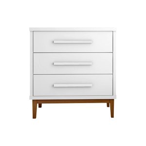 Cômoda para Quarto Moderna 3 Gavetas Charlotte Branco