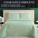 Ver imagem 6 de Jogo de Cama Casal Queen Size Agata Bordado 200 Fios Super Elegante:verde