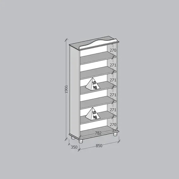 Livreiro Estante Madeira Maciça Rústica Prateleira P/ Livros:freijo - 3