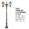Poste Verona Mini para Jardim de Alumínio 02 Luminária 1,42m - 3