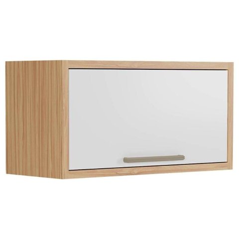 Armário de Cozinha Modulado Syrah Geladeira c/ 1 Porta Basculante 80cm Amendoa/Branco - Ronipa