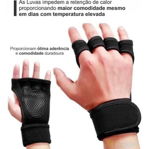 Luva Academia Feminina e Masculina Grip Hook Treino Cross