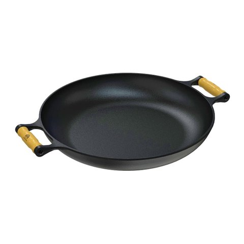 Frigideira Paella Ferro Fundido Alça Madeira Sem Tampa 40cm Libaneza