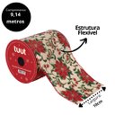 Ver imagem 3 de Fita Aramada Decorativa Natalina Bico de Papagaio Premium 10cm x 9,14m para Laços Árvores e Guirland