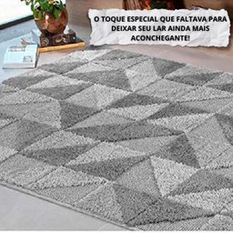 Tapete Sala Jazz 2,00 X 2,50 Pelos Alto Relevo Chumbo - 2