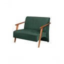 Ver imagem 1 de Poltrona Namoradeira Venus Braço Madeira Maciça Suede Unidecor Verde