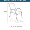 Ver imagem 5 de Kit 4 Cadeiras Empilhável com Braço Pipa Maresias Fratini 96 Cm Altura Alumínio e Assento Tela