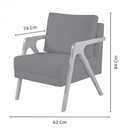 Ver imagem 2 de Poltrona Decorativa Mona Luxo - Linho Cinza Claro