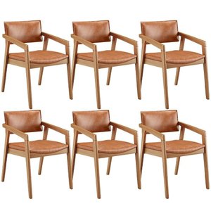 Kit 06 Cadeiras para Sala de Jantar Estar Living Giorgia B04 Couríssimo Camel