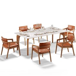 Kit 06 Cadeiras para Sala de Jantar Estar Living Giorgia B04 Couríssimo Camel - 3