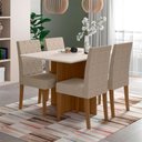 Ver imagem 1 de Conjunto Sala de Jantar Retangular Mesa Helo 120cm e 04 Cadeiras Jade Poliman Móveis