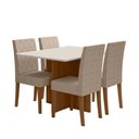 Ver imagem 2 de Conjunto Sala de Jantar Retangular Mesa Helo 120cm e 04 Cadeiras Jade Poliman Móveis