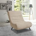 Ver imagem 3 de Poltrona Nathy Confortável com Puff para Sala ou Quarto Boucle Creme Bz Home Decor