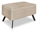 Ver mais imagens de Poltrona Nathy Confortável com Puff para Sala ou Quarto Boucle Creme Bz Home Decor