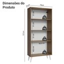 Ver imagem 3 de Cristaleira 70 Cm 2 Portas de Vidro com Pés Cônicos Rustic/branco Madesa