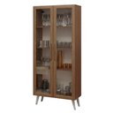 Ver imagem 2 de Cristaleira 70 Cm 2 Portas de Vidro com Pés Cônicos Rustic/branco Madesa