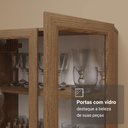 Ver imagem 7 de Cristaleira 70 Cm 2 Portas de Vidro com Pés Cônicos Rustic/branco Madesa