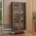 Ver imagem 5 de Cristaleira 70 Cm 2 Portas de Vidro com Pés Cônicos Rustic/branco Madesa