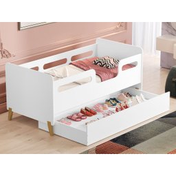 Cama Infantil com Cama Auxiliar que vira Sapateira Cecília Branco - 2