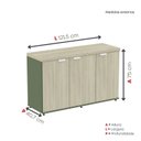 Ver imagem 3 de Armário para Escritório 3 Portas com Chave 121.5cm Linha PE40 Cinza