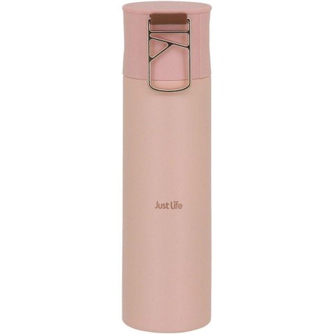 Just Life Garrafa Térmica 24x6x6cm 500ml Inox Rosa Parede Dupla