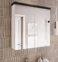 Ver imagem 1 de Armário de Banheiro 70cm 02 Portas com Espelho Ref 710 - Branco/Portoro