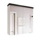 Ver imagem 2 de Armário de Banheiro 70cm 02 Portas com Espelho Ref 710 - Branco/Portoro