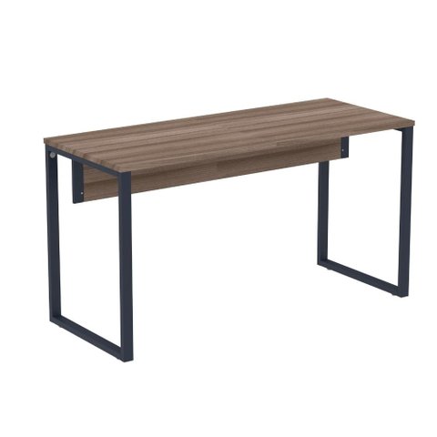 Mesa Escritório P25 Tub Pandin 170 Cm (larg) X 70 Cm (prof) Tampo Mdp Walnut Pé Aço Tubular Azul