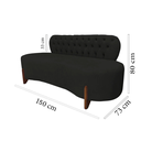 Ver imagem 7 de Sofá 2 Lugares Orgânico Curvo Tókio 150cm Veludo Preto
