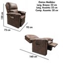 Ver imagem 5 de Poltrona do Papai Reclinável Grande de Massagem Terapia Corino Marrom