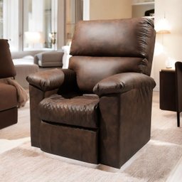 Poltrona do Papai Reclinável Grande de Massagem Terapia Corino Marrom - 1