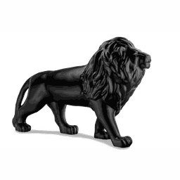 Escultura Decorativa Tamanho Real Leão Caminhando, 195 Cm:preto Fosco - 1