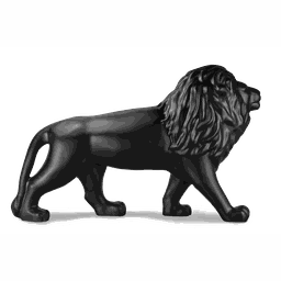 Escultura Decorativa Tamanho Real Leão Caminhando, 195 Cm:preto Fosco - 2