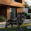 Ver imagem 7 de Escultura Decorativa Tamanho Real Leão Caminhando, 195 Cm:preto Fosco
