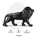 Ver imagem 5 de Escultura Decorativa Tamanho Real Leão Caminhando, 195 Cm:preto Fosco