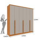 Ver imagem 4 de Guarda-Roupa Casal com 6 Portas e 6 Gavetas 243cm Multimóveis CR35489 Cinamomo/Off White